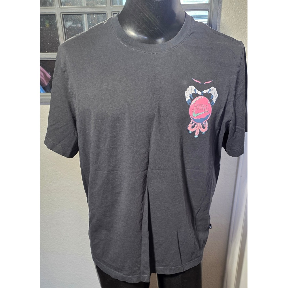 Nike Mens Graphic T-Shirt XL Charcoal Grey Crystal Ball Psychedelic Orb Tee